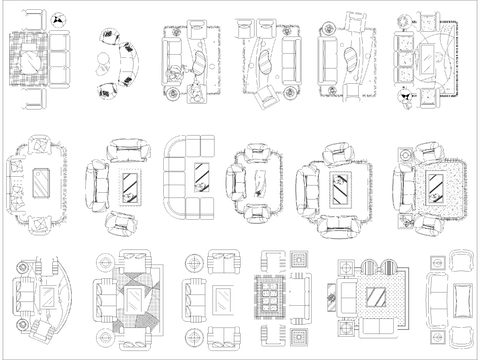  客厅组合沙发cad图库 