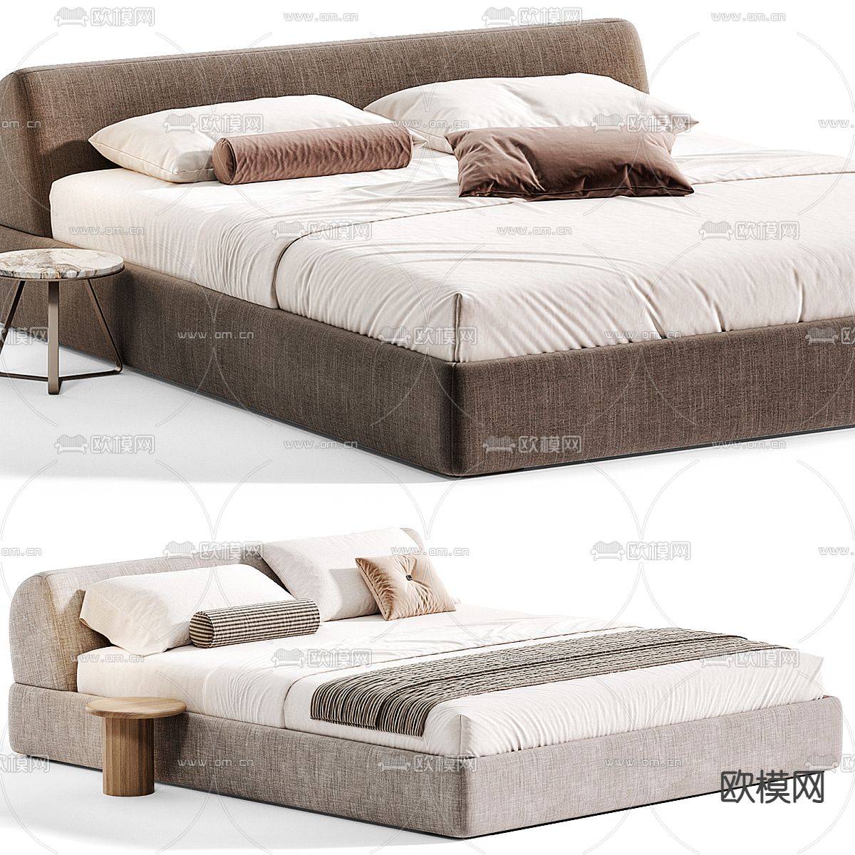 Minotti Supermoon 意式双人床3d模型下载