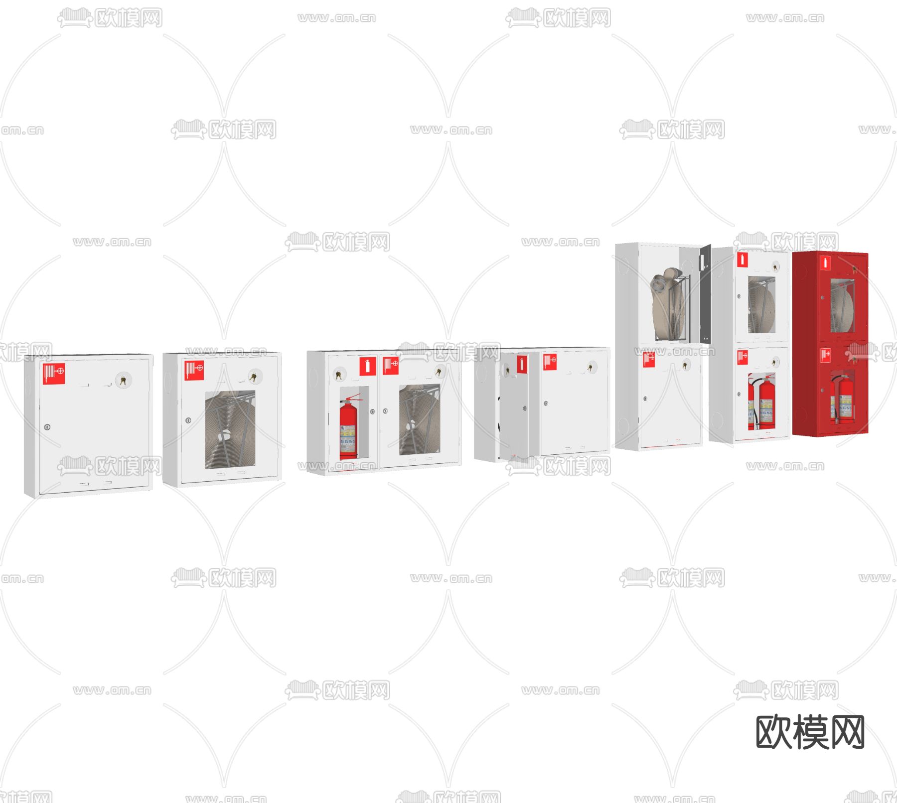 消防器材 灭火器su模型下载（渲染图1）