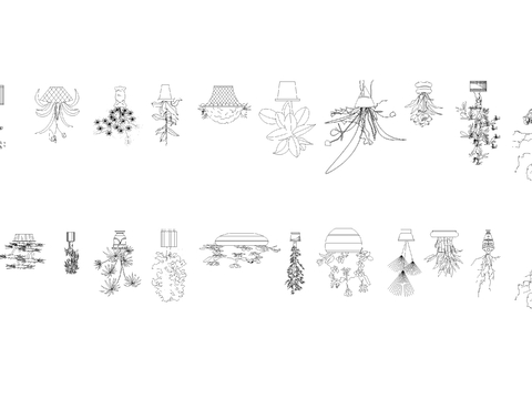  各种花瓶cad图库 