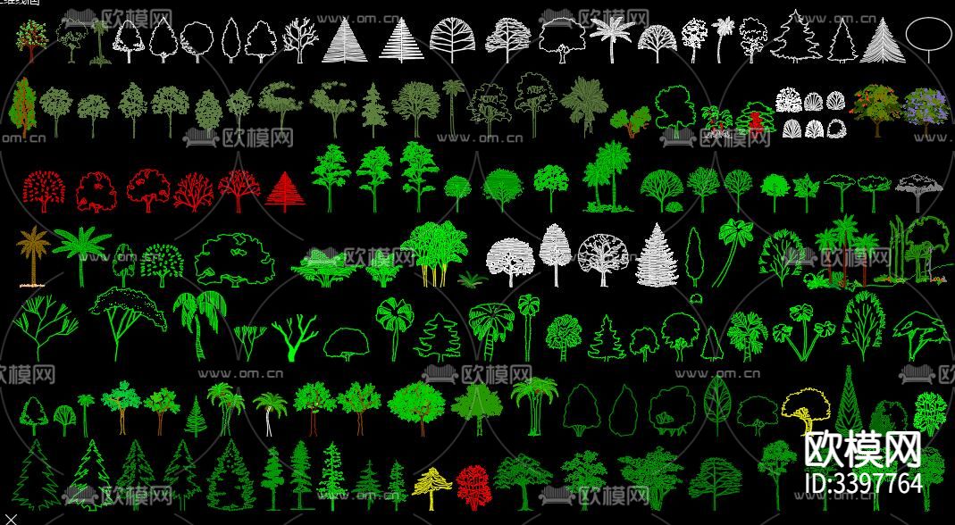 植物CAD图库下载（渲染图3）