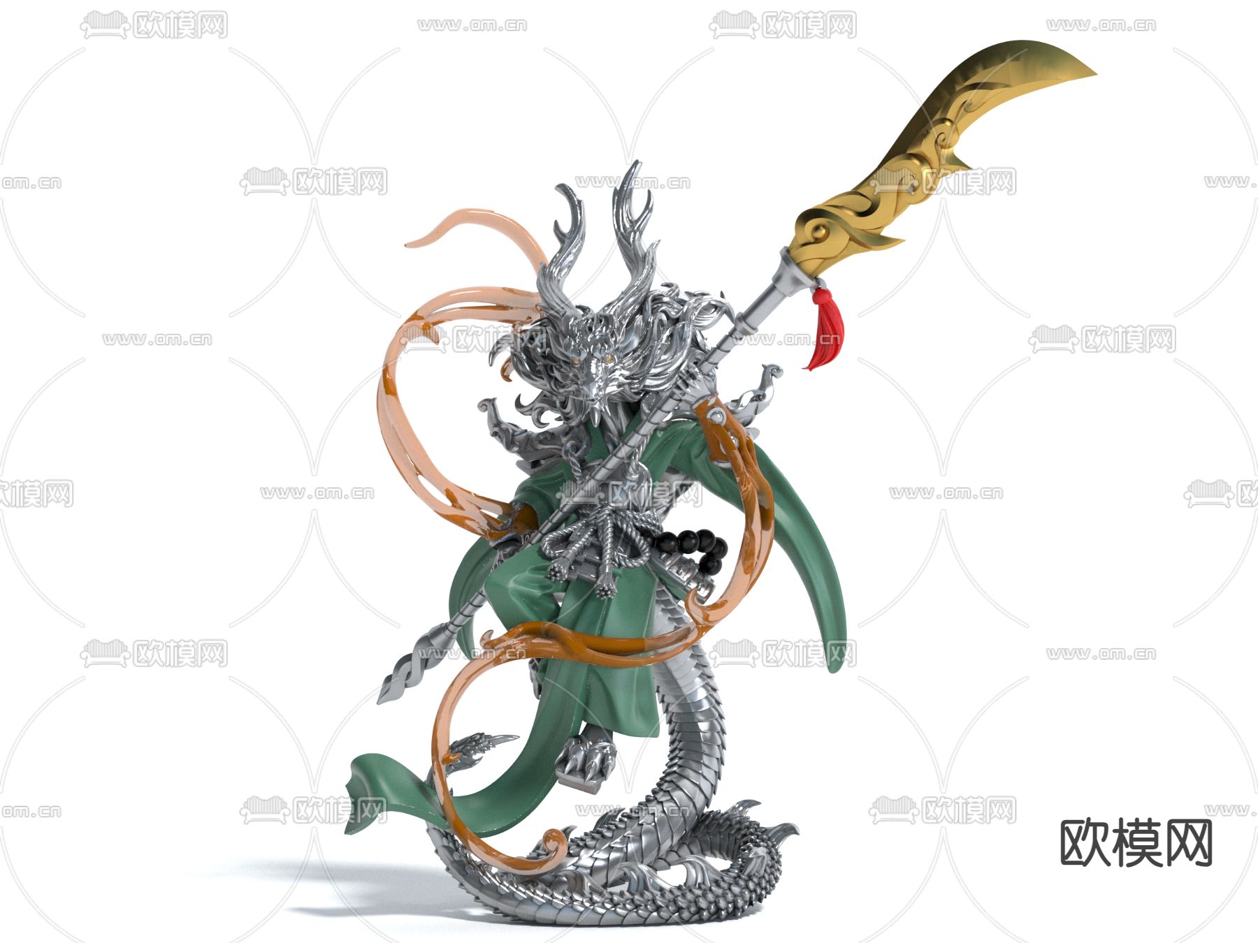 新中式雕塑 敖龙雕塑 石像雕塑3d模型下载