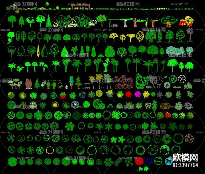 植物CAD图库下载（渲染图5）