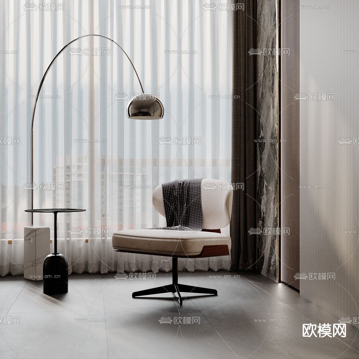 现代休闲椅3d模型下载