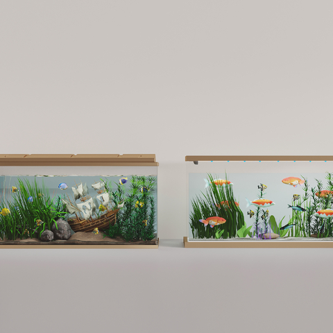  水族箱 鱼缸su模型 