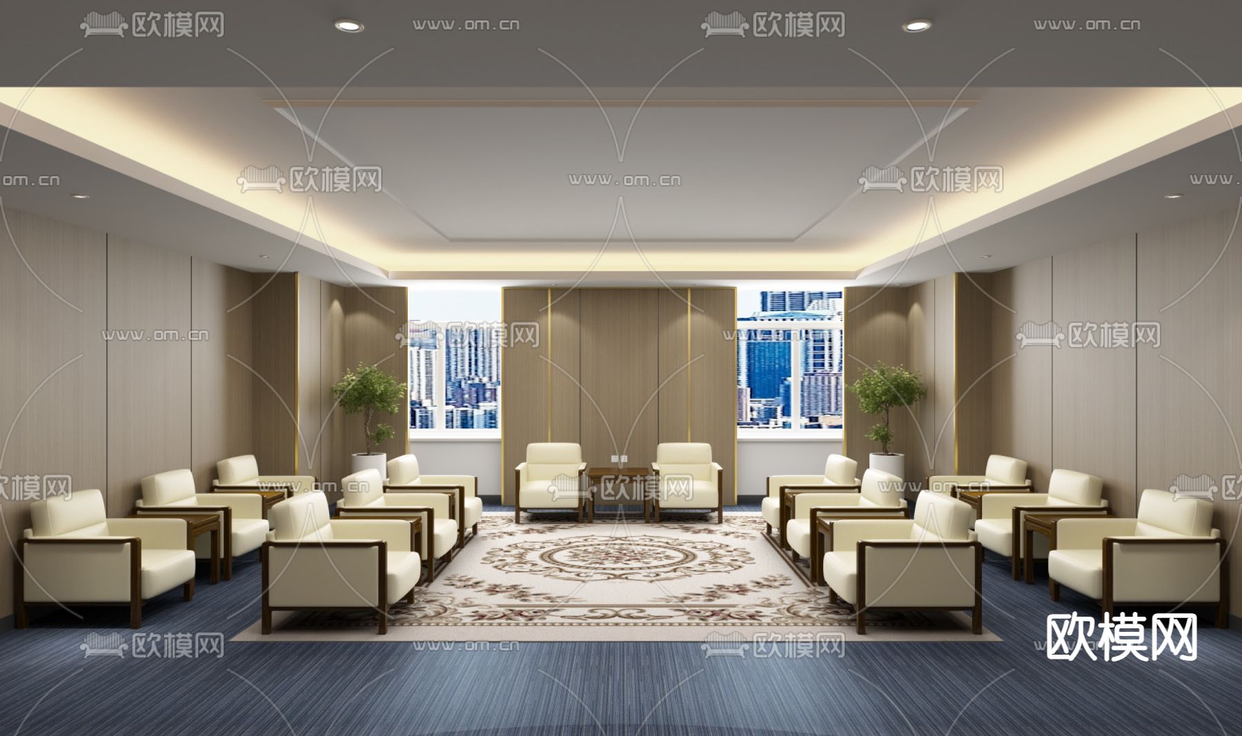 现代贵宾室 接待室3d模型下载