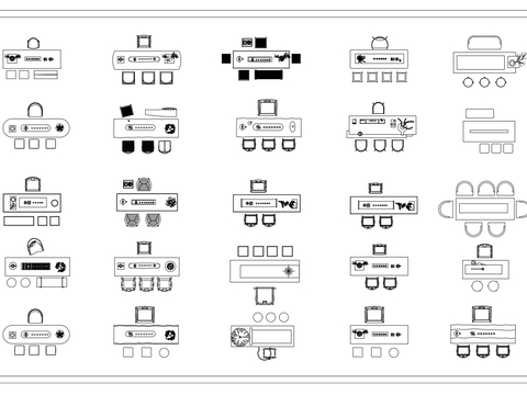  2024茶室茶桌椅茶台cad图库 