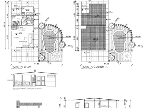  社交露台区cad大样图 