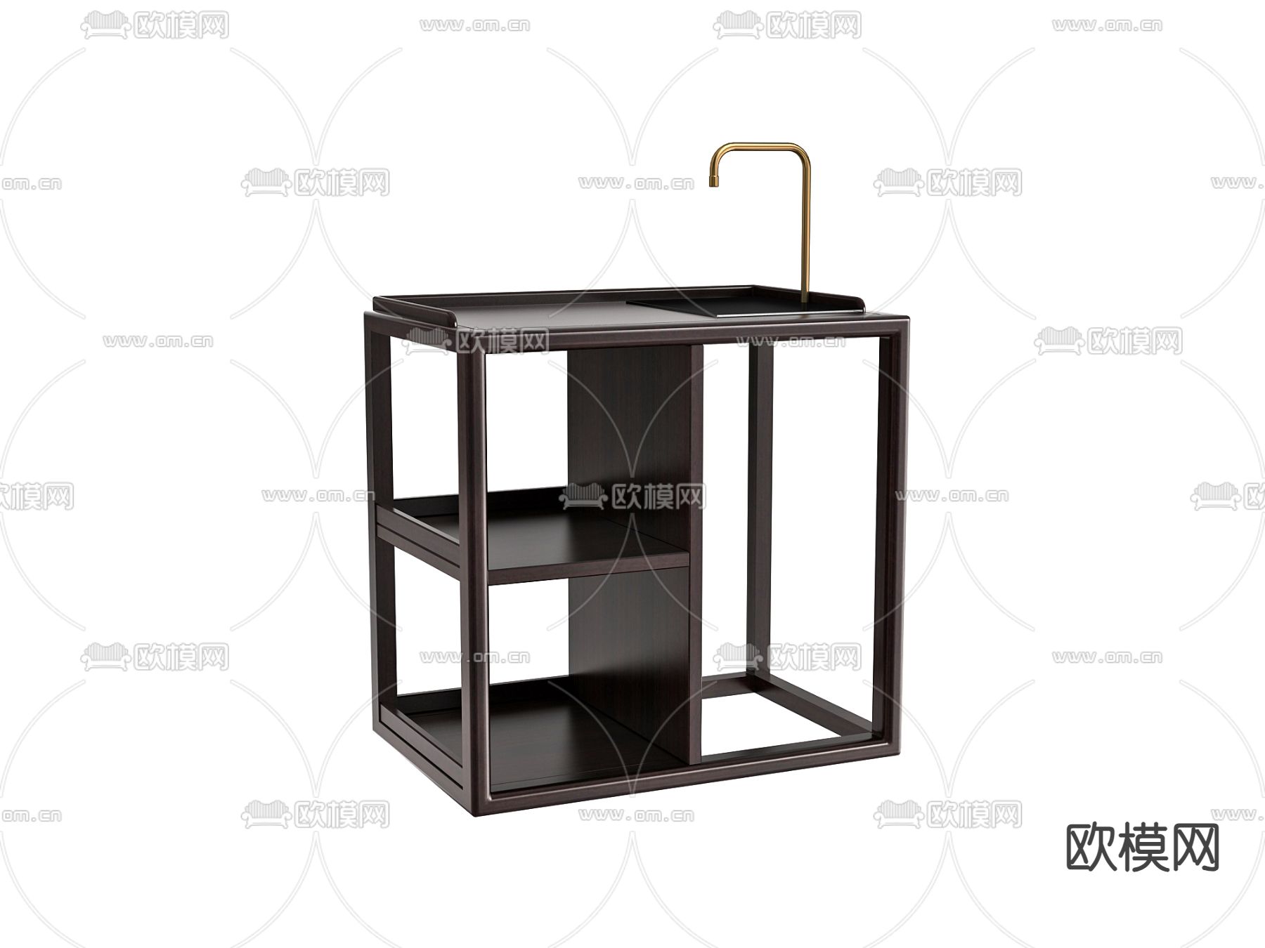 新中式茶台 中岛台3d模型下载