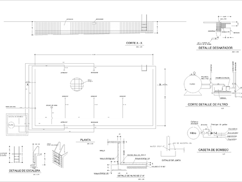  休闲游泳池cad大样图 