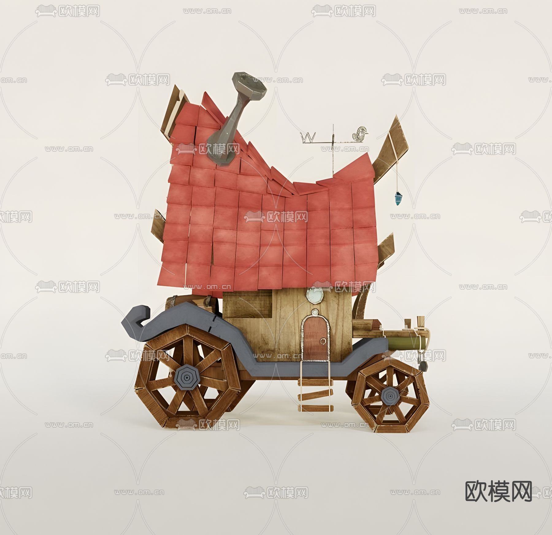 马车小屋 构件3d模型下载（渲染图3）