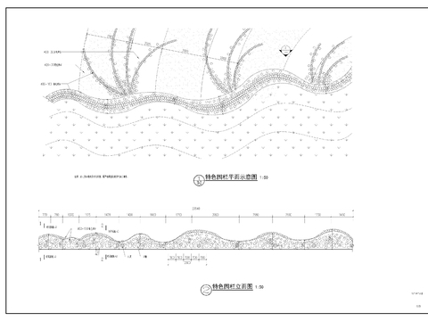  特色围栏详图cad大样图 