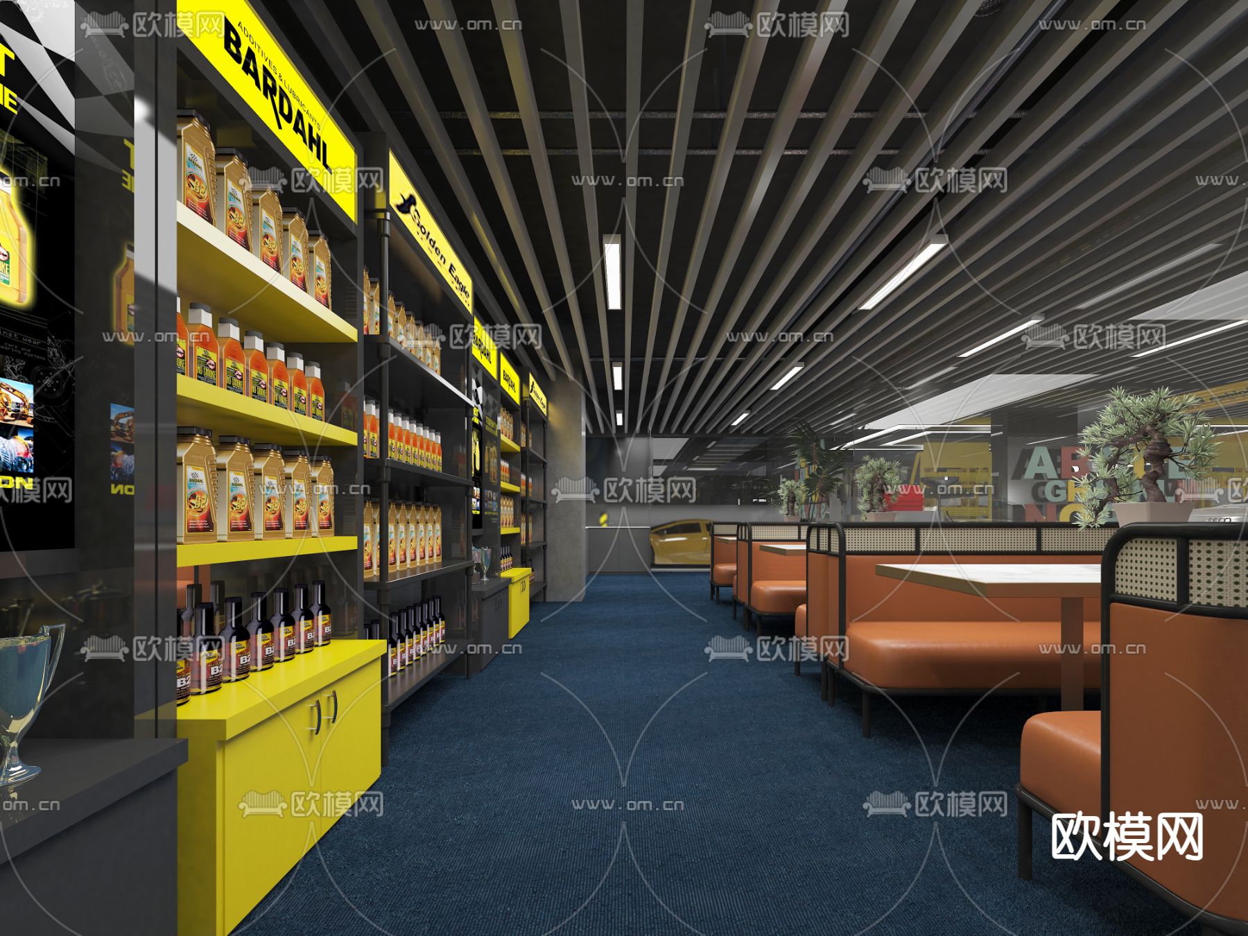 洗车店 地下停车场3d模型下载（渲染图4）