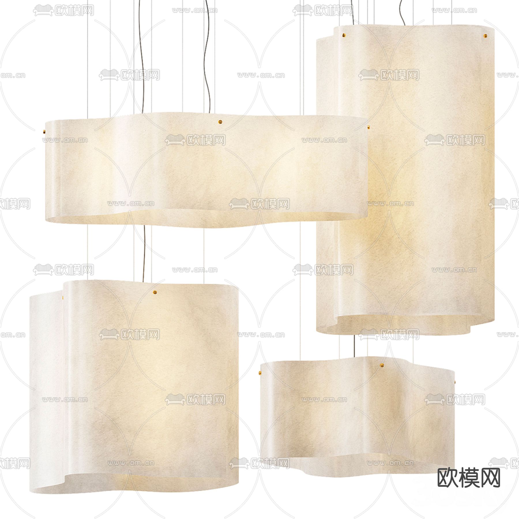 Nuvola 侘寂吊灯 石膏吊灯3d模型下载（渲染图2）