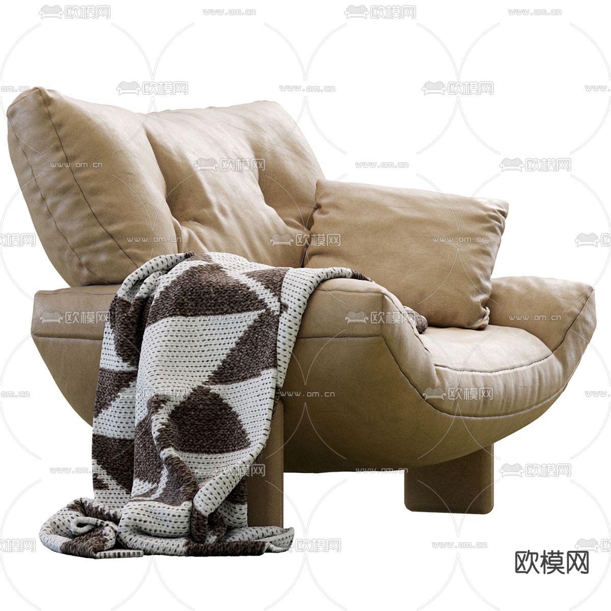 Minotti 单人沙发3d模型下载（渲染图3）