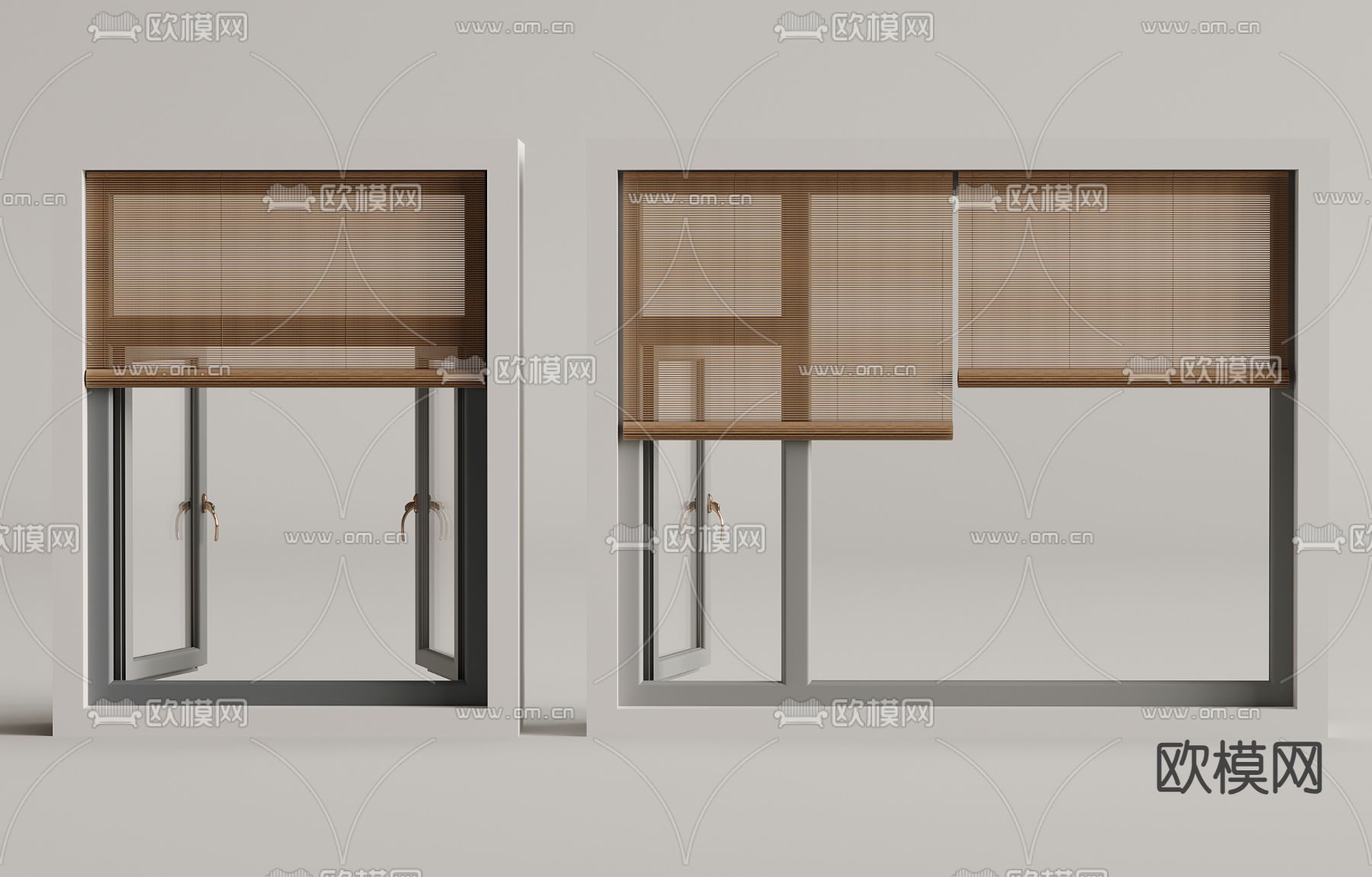 侘寂竹帘 拉帘su模型下载（渲染图2）