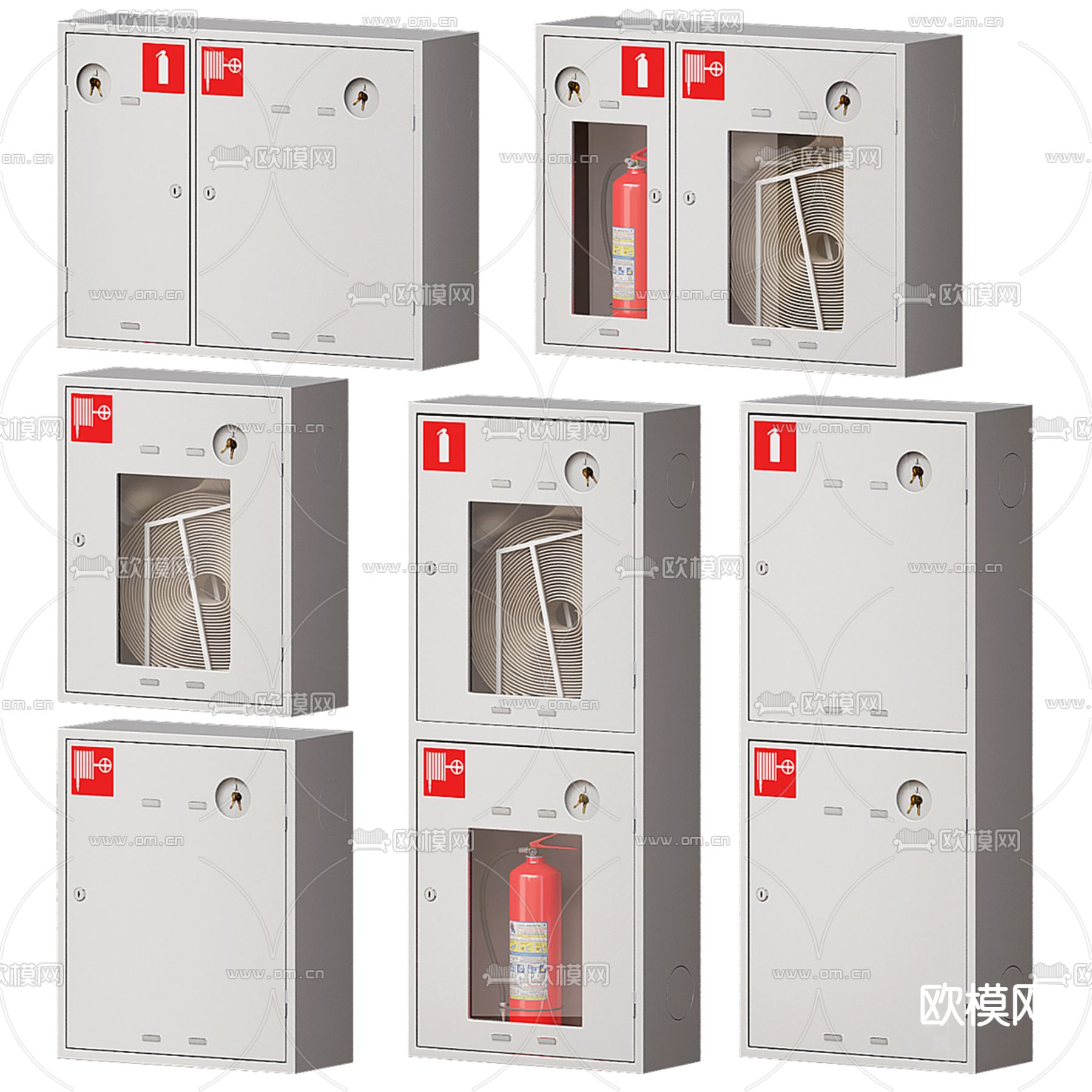 消防器材 灭火器su模型下载（渲染图3）