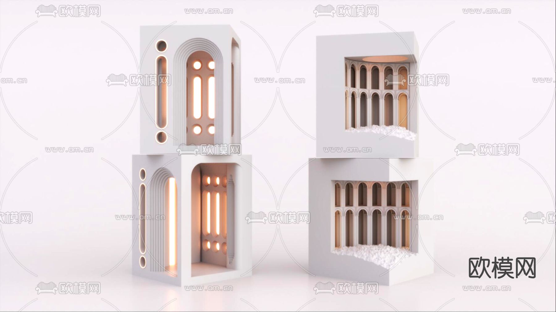 欧式石膏壁灯 转角石膏灯3d模型下载