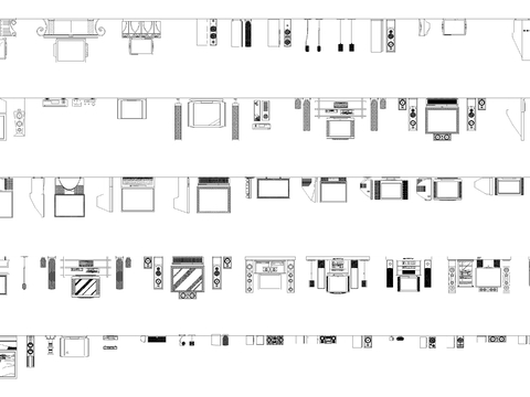  电视单元cad图库 