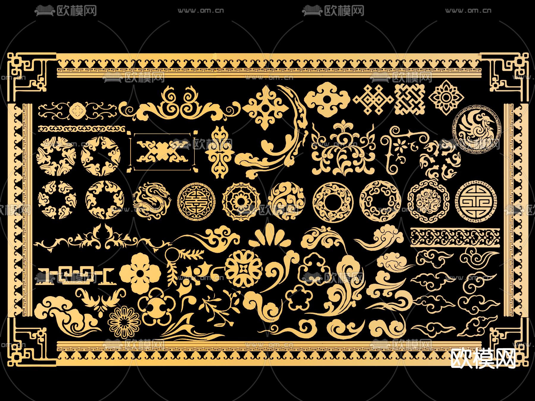 中式雕花 角花 花纹su模型下载（渲染图2）