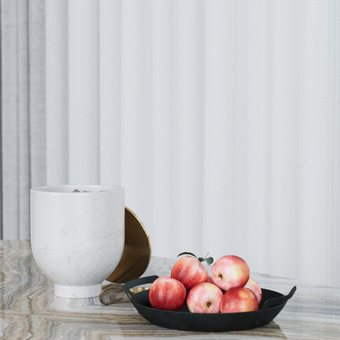  水果 果盘 桃子 陶罐su模型 