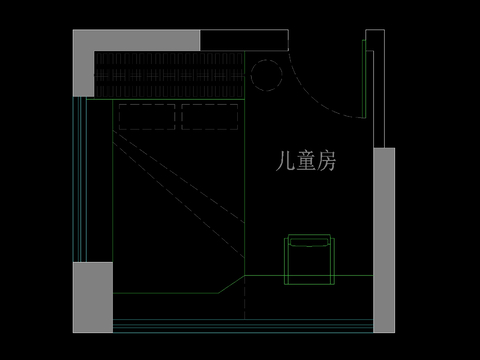  榻榻米儿童房cad平面图 