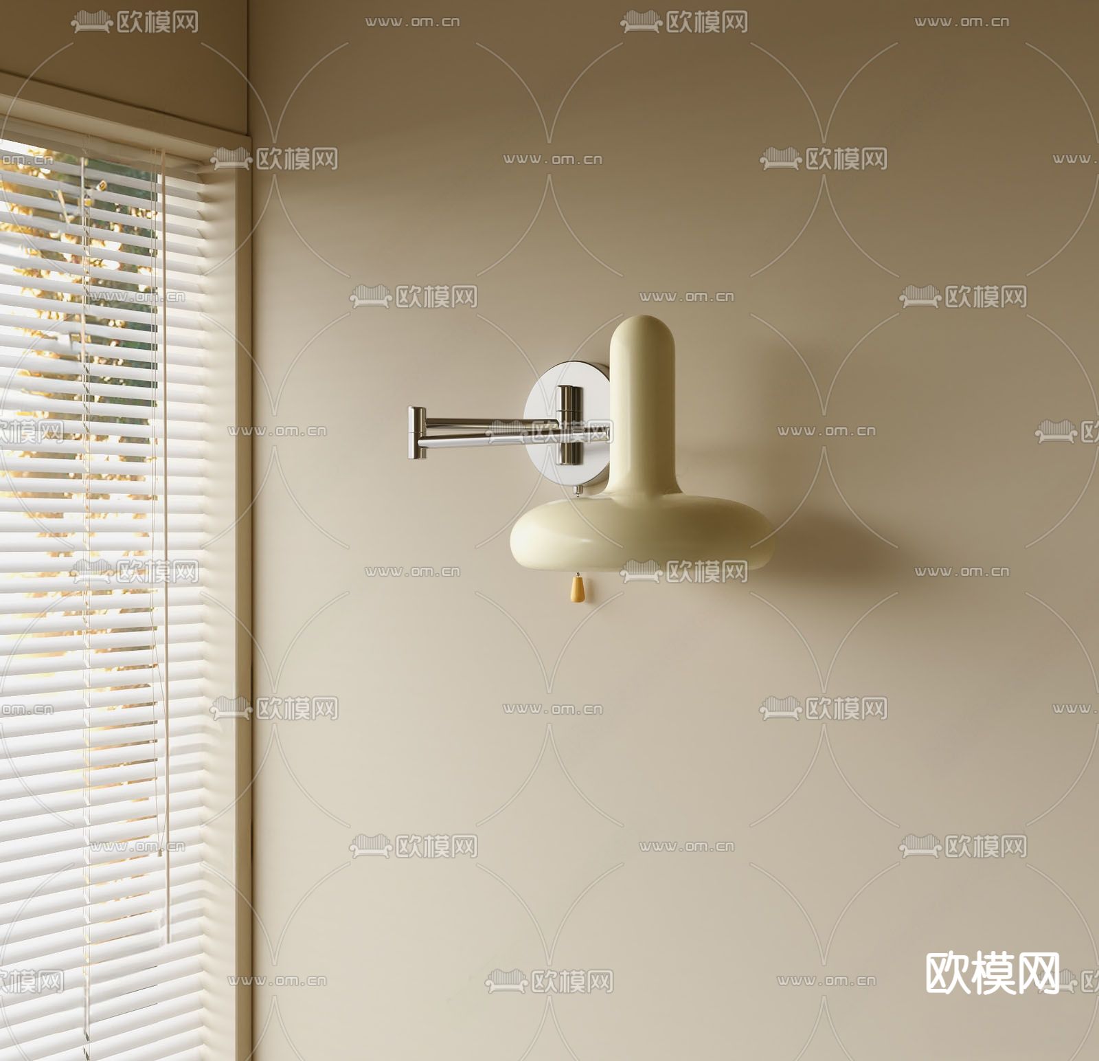 奶油风壁灯3d模型下载