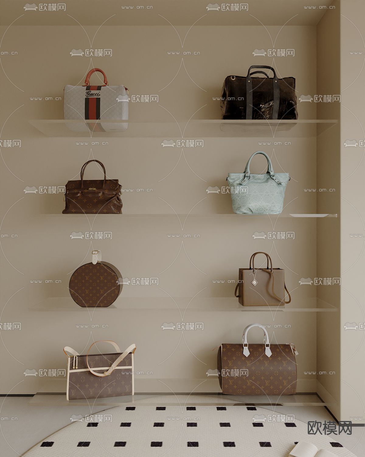 女士包 挎包 手提包 皮包3d模型下载