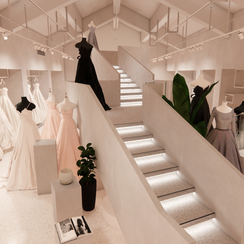  现代婚纱店su模型 