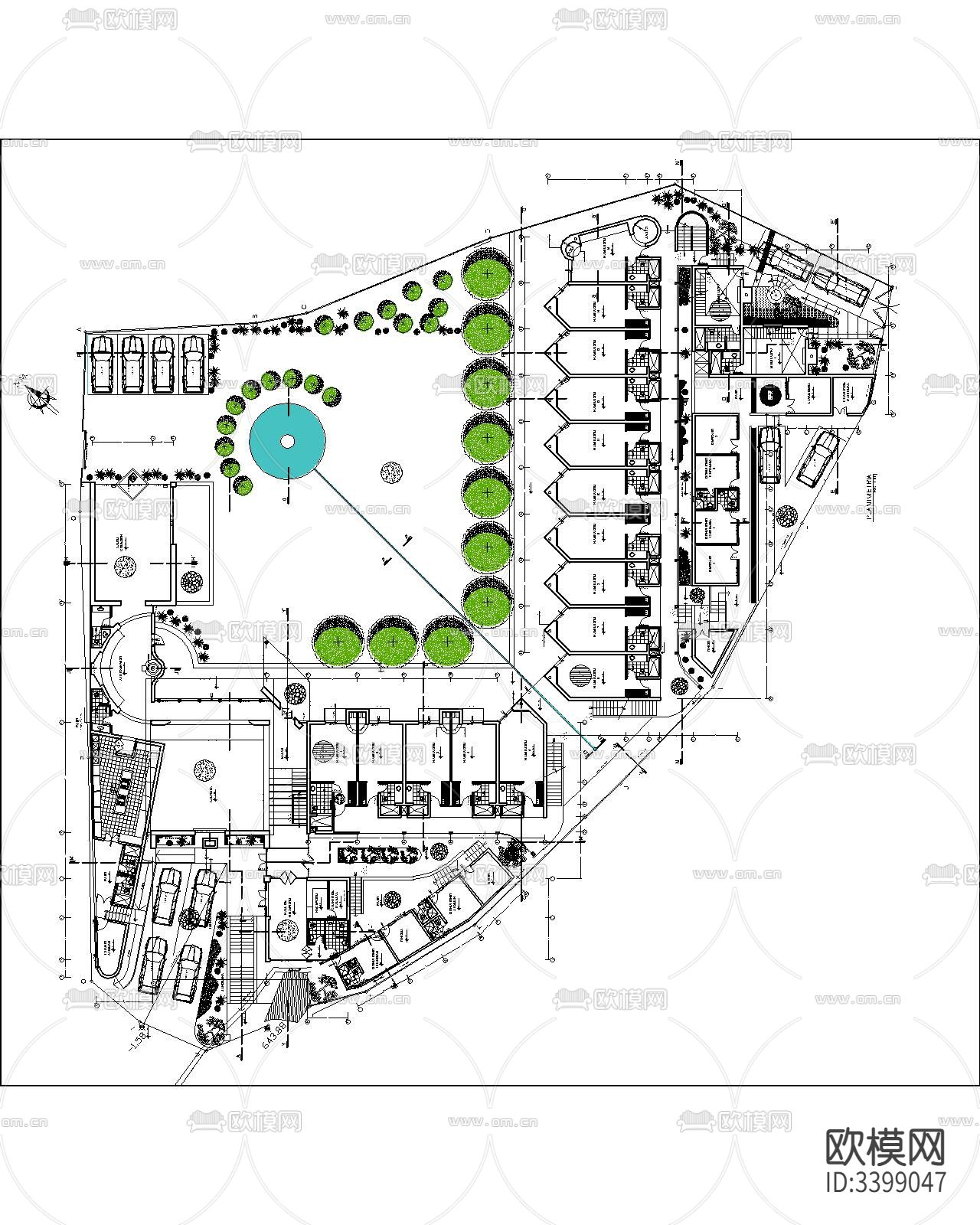 旅游酒店图纸cad平面图下载