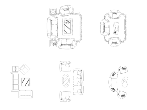  各种沙发cad图库 