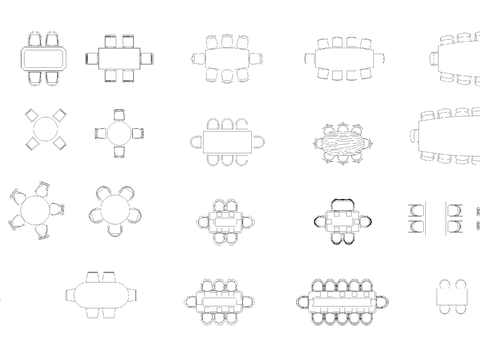  餐桌图纸下载cad图库 