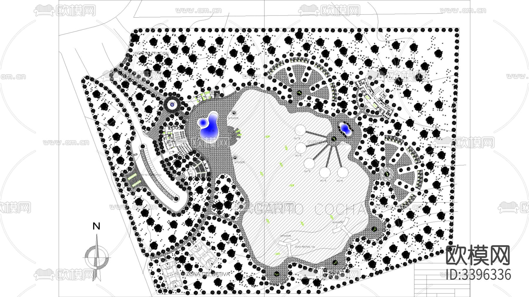 生态度假中心cad平面图下载（渲染图1）