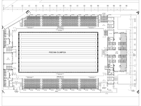  奥林匹克游泳池项目cad平面图 