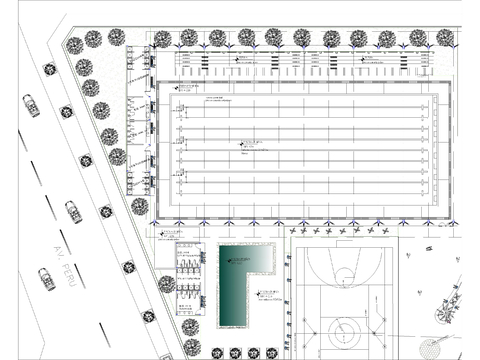  带儿童泳池的奥林匹克运动泳池cad大样图 