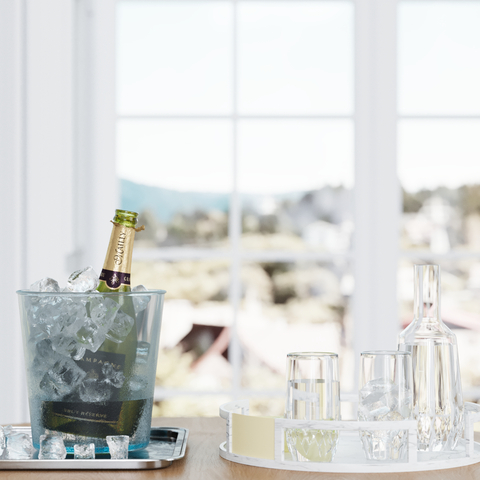  现代酒水 冰桶 酒 酒具su模型 