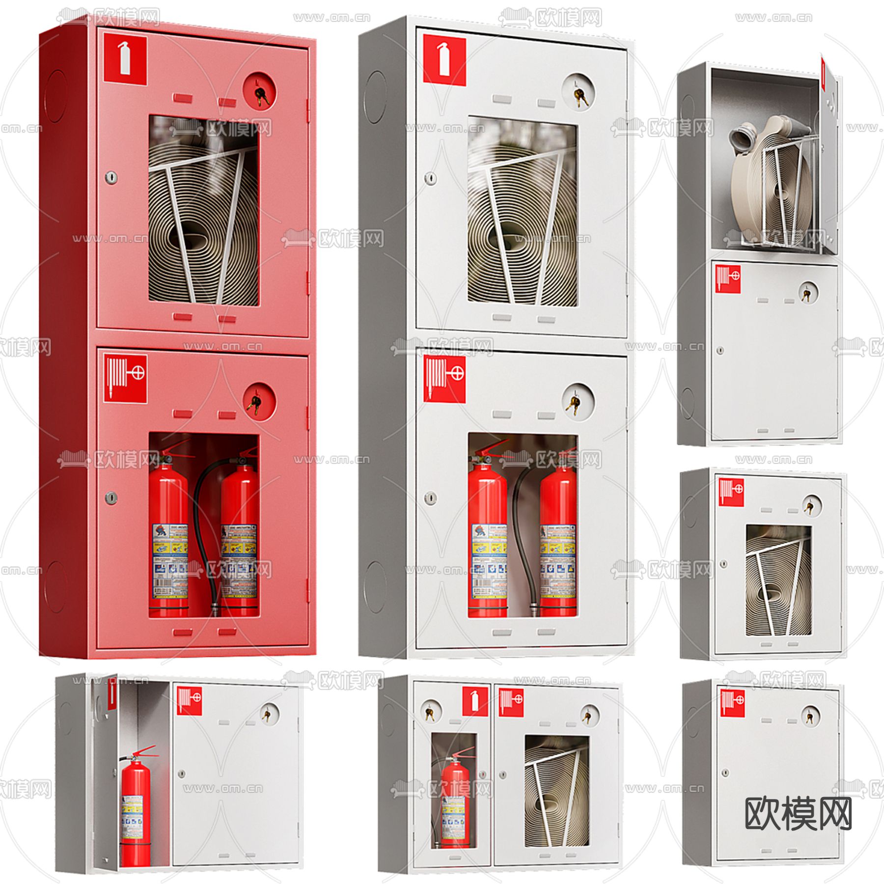 消防器材 灭火器su模型下载（渲染图2）