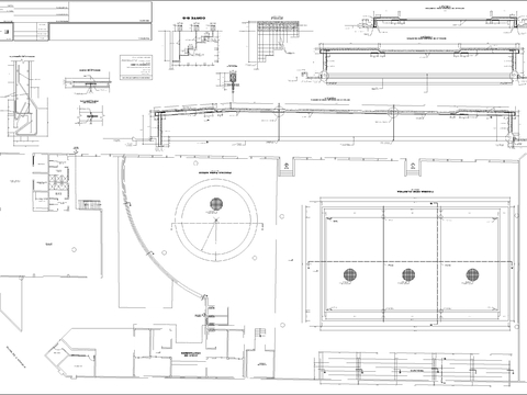  泳池建筑市政cad大样图 