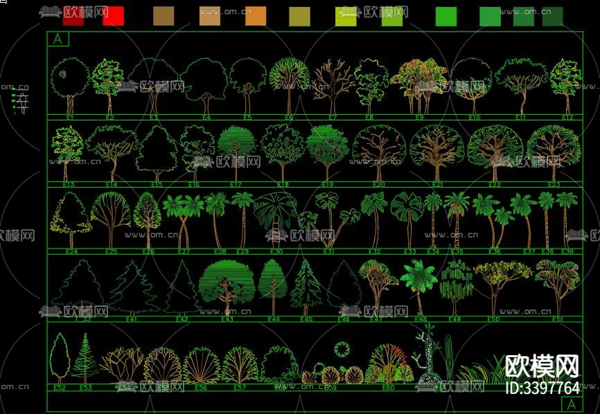 植物CAD图库下载（渲染图4）