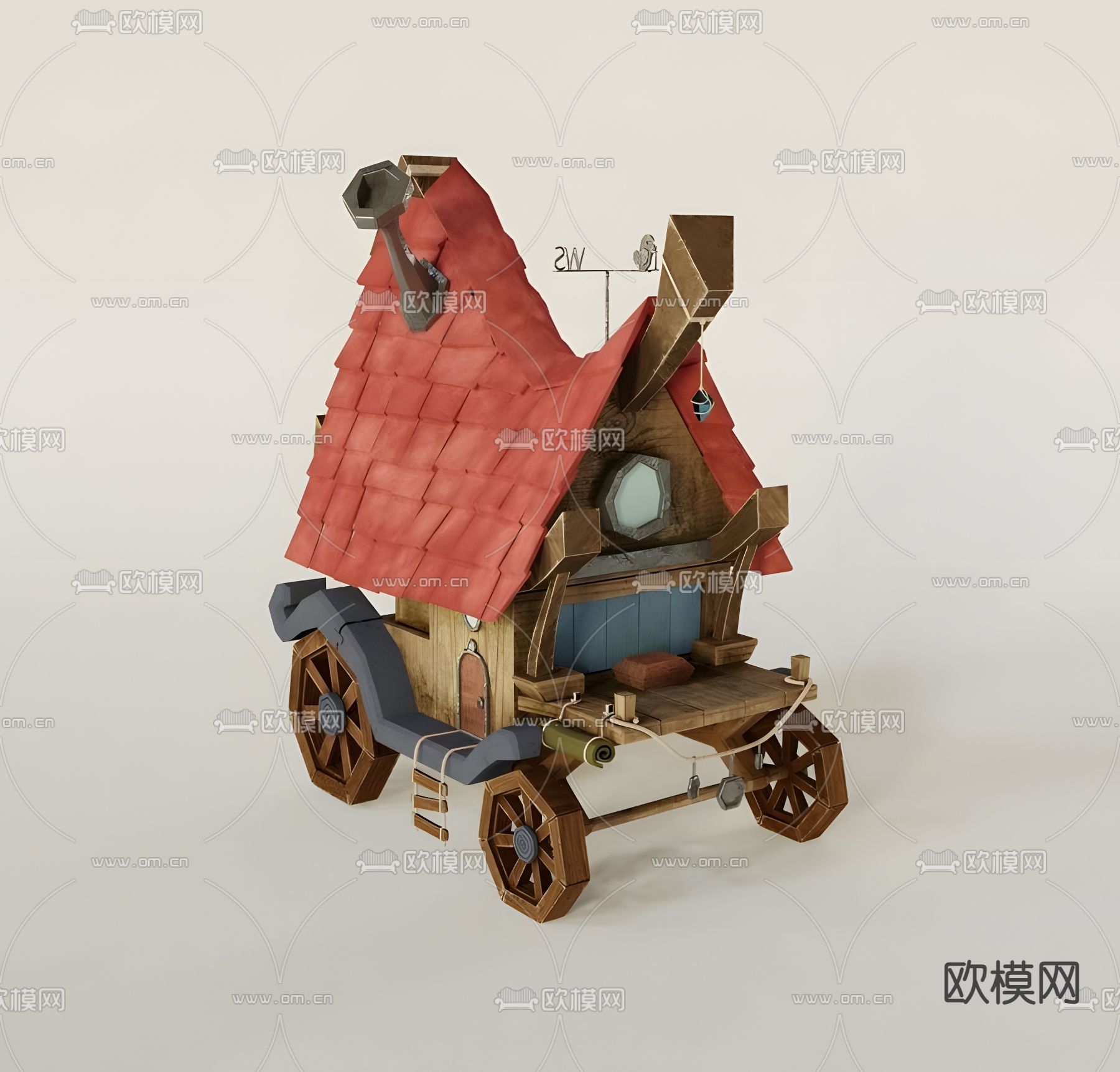 马车小屋 构件3d模型下载（渲染图2）