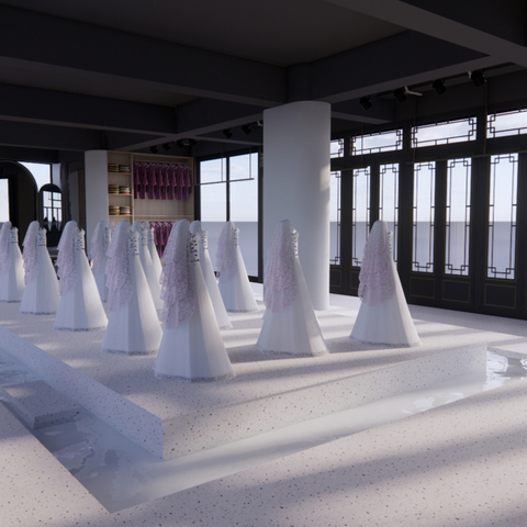  现代婚纱店su模型 