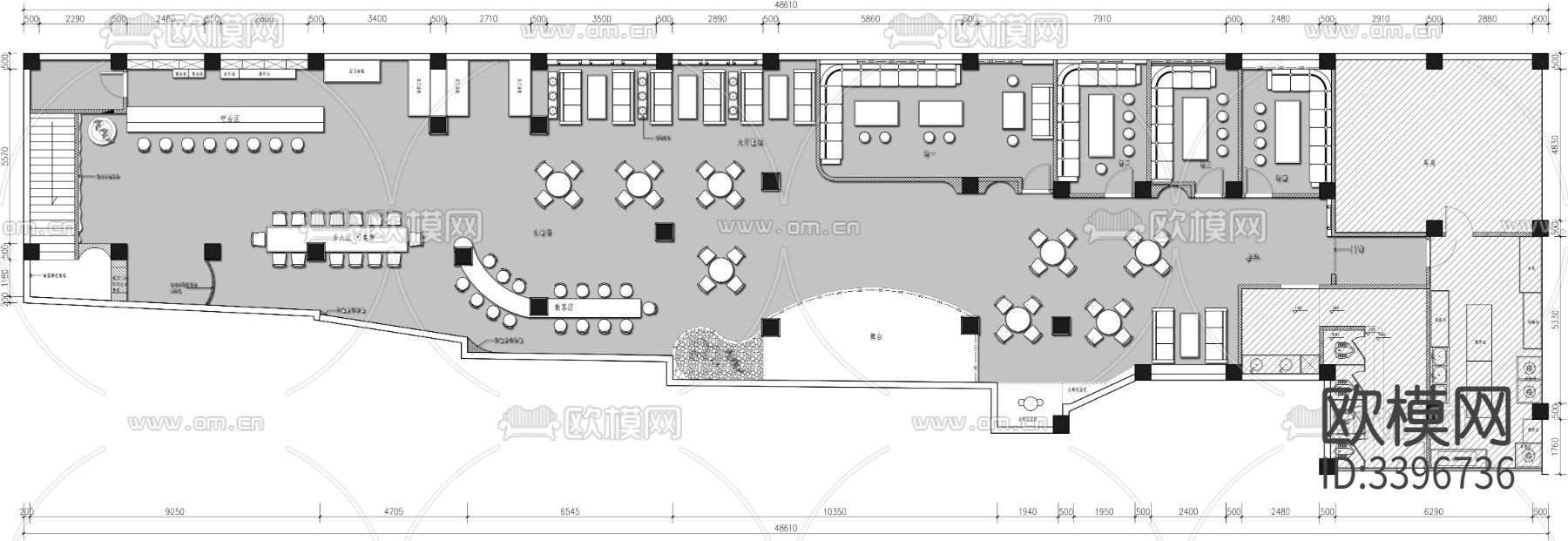 音乐吧CAD平面图下载（渲染图1）