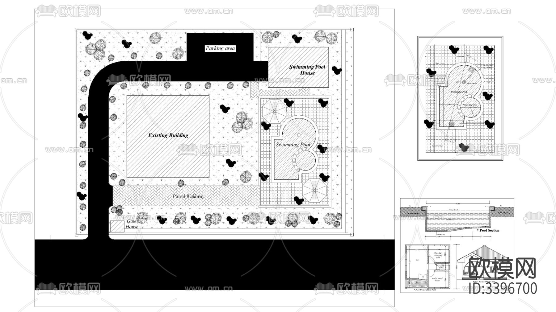 游泳池CAD平面图下载