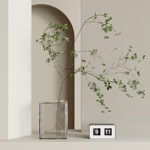  现代水生植物 花瓶 花艺su模型 