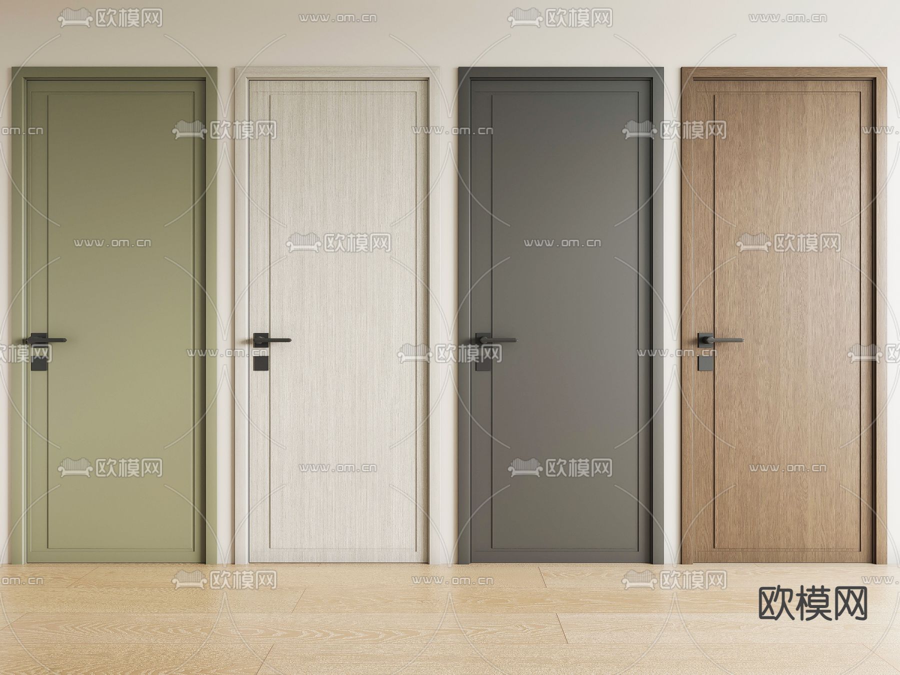 单开门 平开门 卧室门3d模型下载