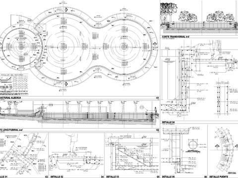  泳池游泳cad大样图 