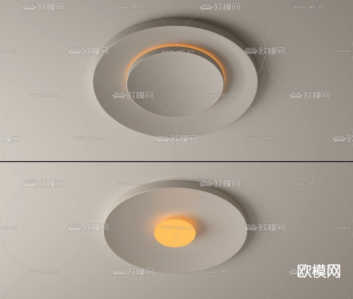 奶油风吸顶灯 圆形吸顶灯3d模型下载