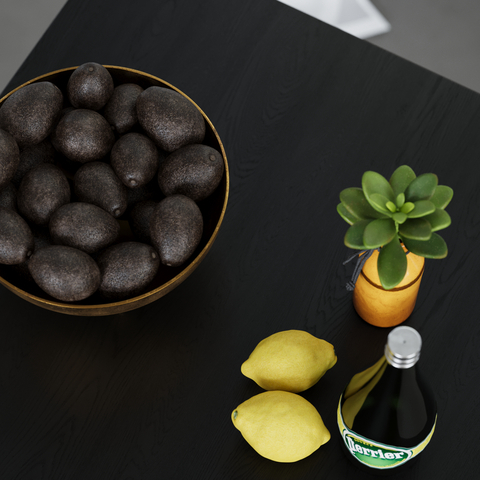  水果 果盘 饮料 柠檬su模型 