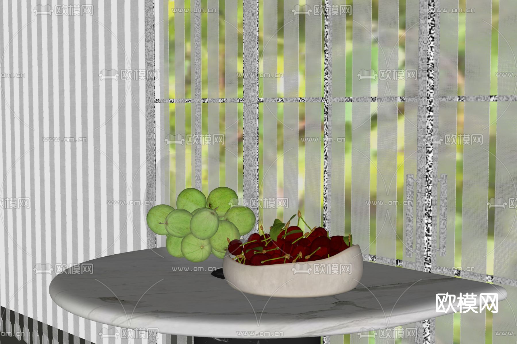 水果 果盘 车厘子su模型下载（渲染图1）