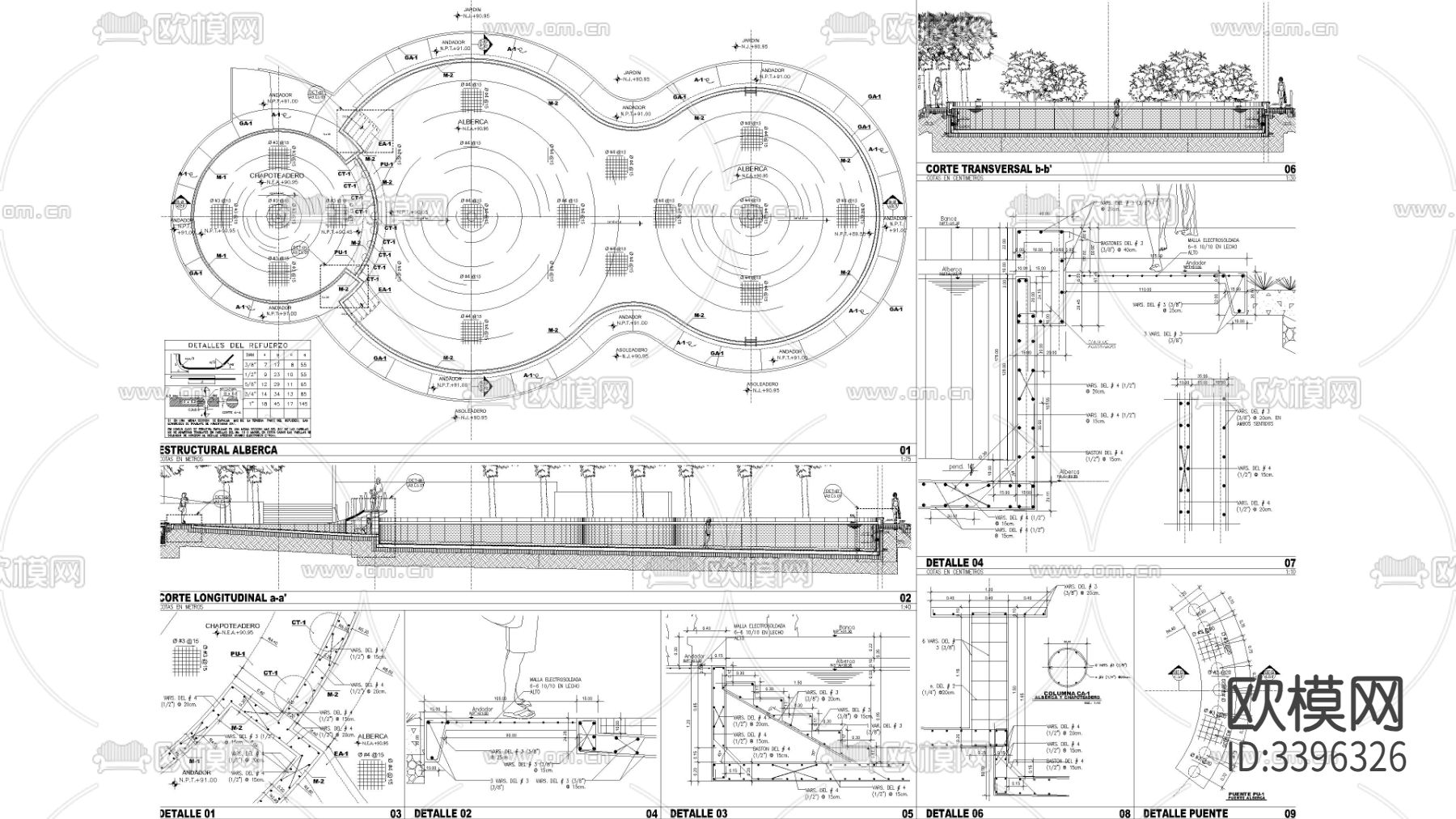 泳池游泳cad大样图下载